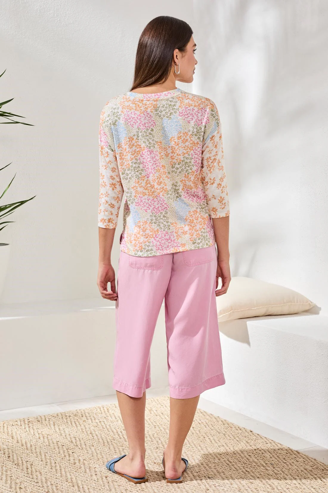 3/4 Sleeve Crew Neck Top-Daffodil - Image 4
