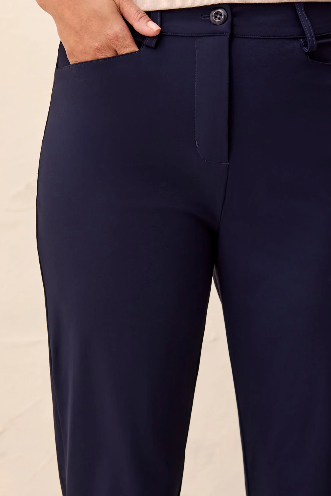 Year Round Basics Technical Straight Leg Lighweight Pants-Deepblue - Image 3