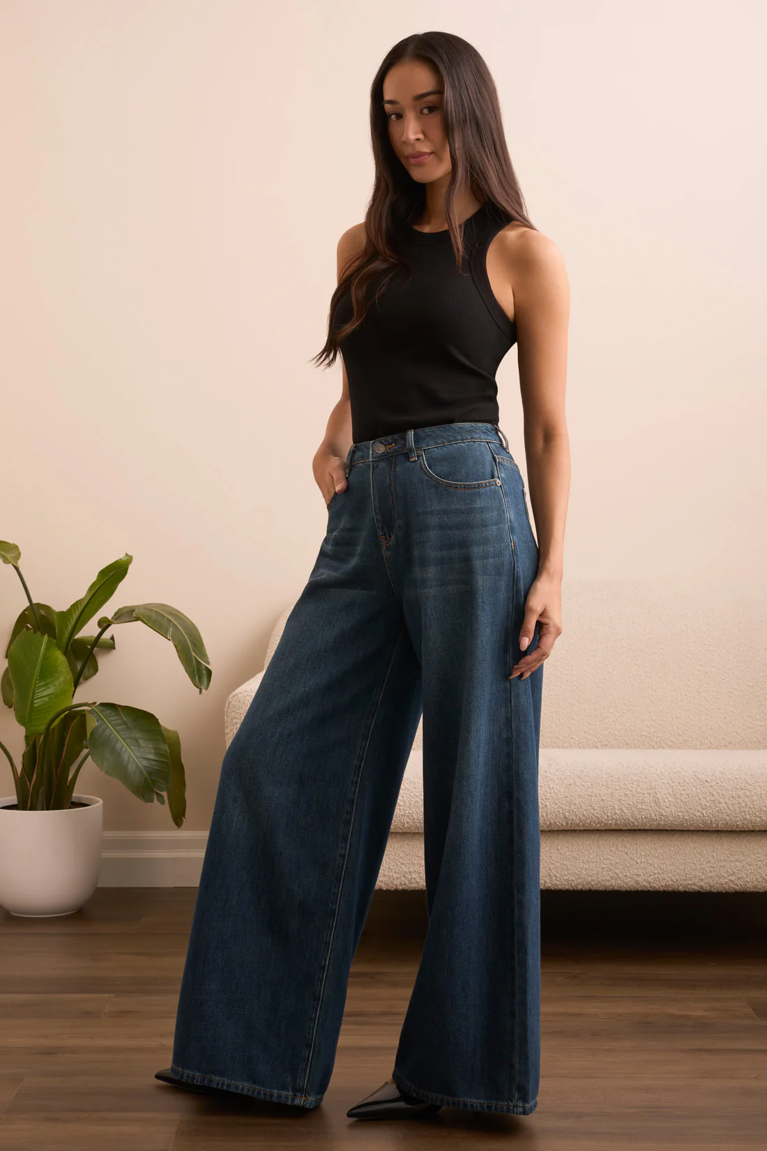 BLUE THREAD JENNA Drama Wide Leg Denim Jeans-Blueaway - Image 3