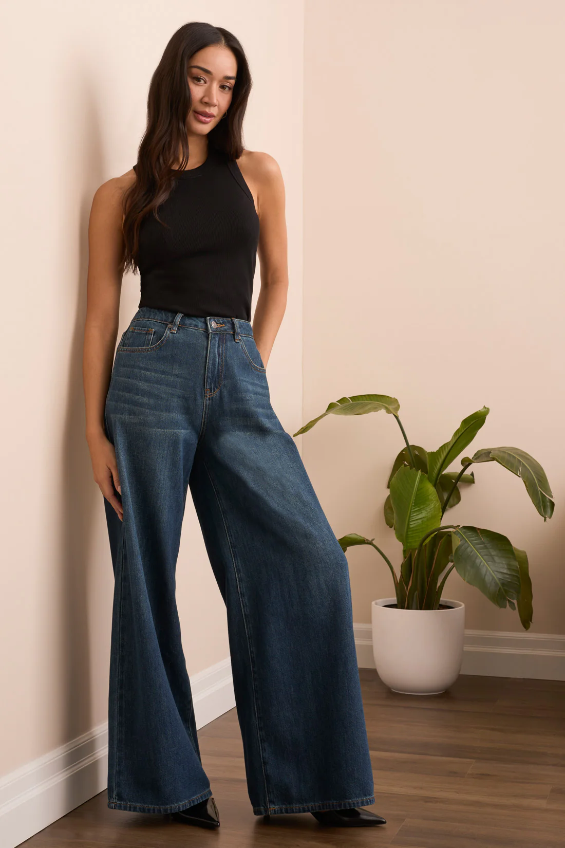 BLUE THREAD JENNA Drama Wide Leg Denim Jeans-Blueaway - Image 4