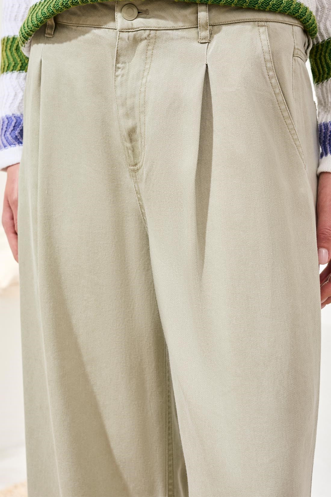 Flowy Brooke Pleated Wide-Leg Tencel Trousers-Cactusclay - Image 3