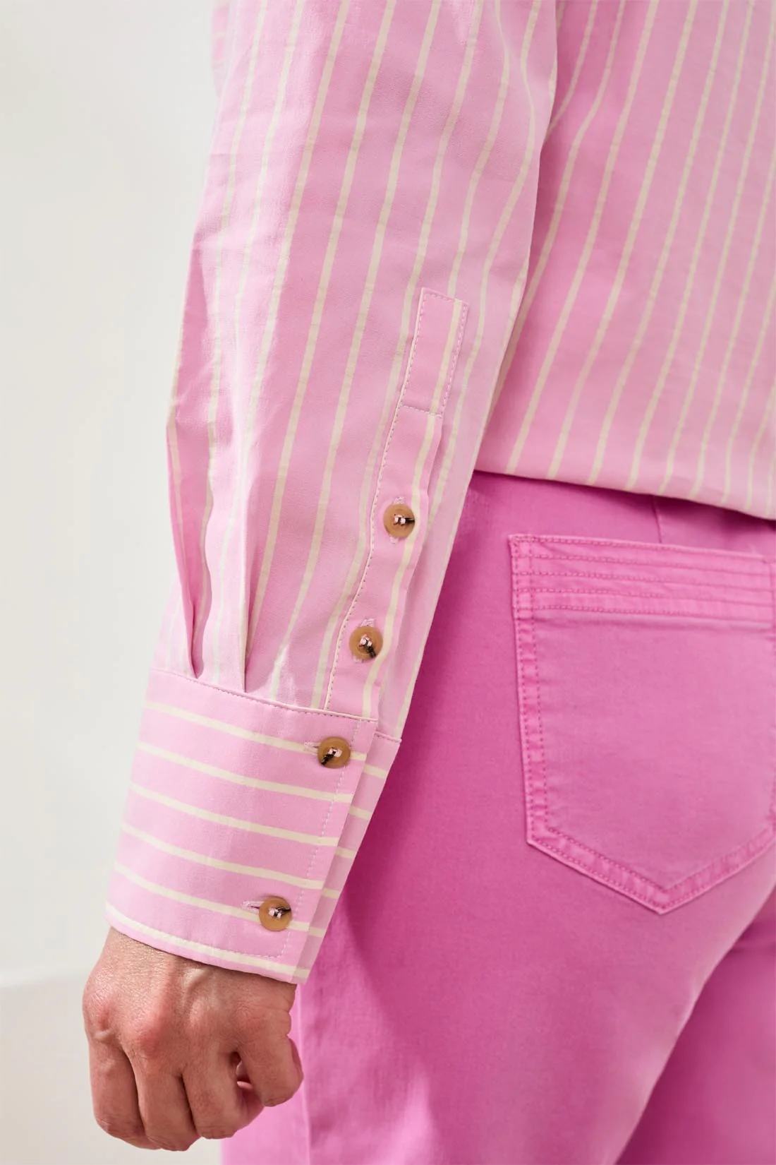 Classic Collared Striped Shirt Breathable Seersucker-Wisteria - Image 3