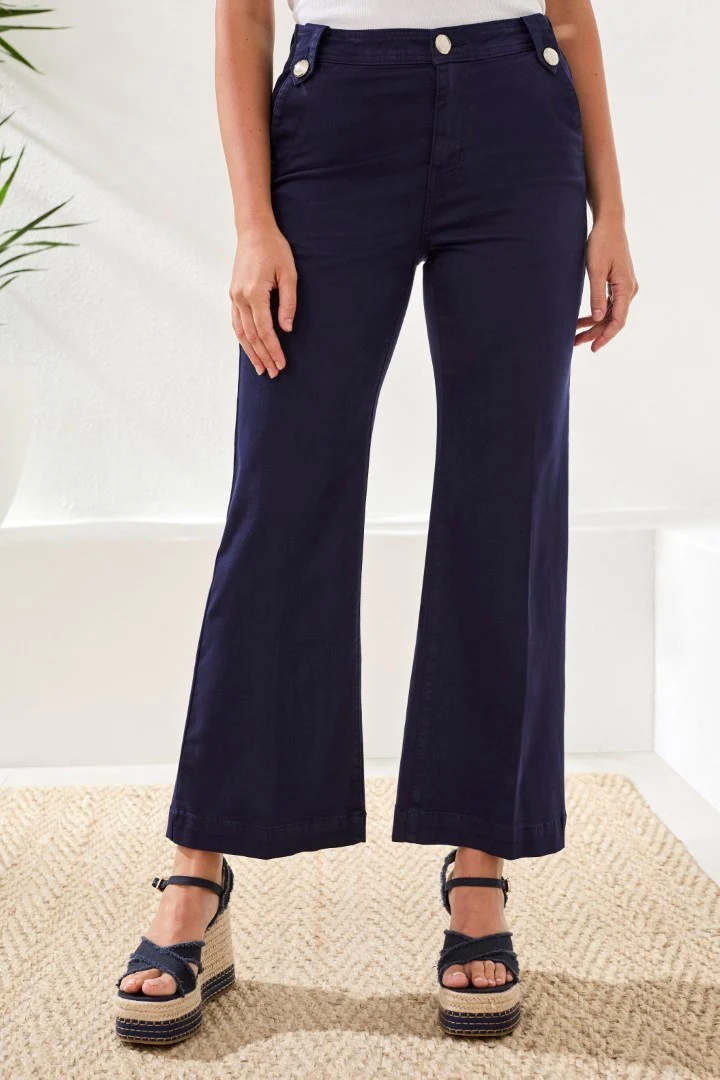Comfort Stretch Brooke Hugging Palazzo Marine Denim-Nautical - Image 3
