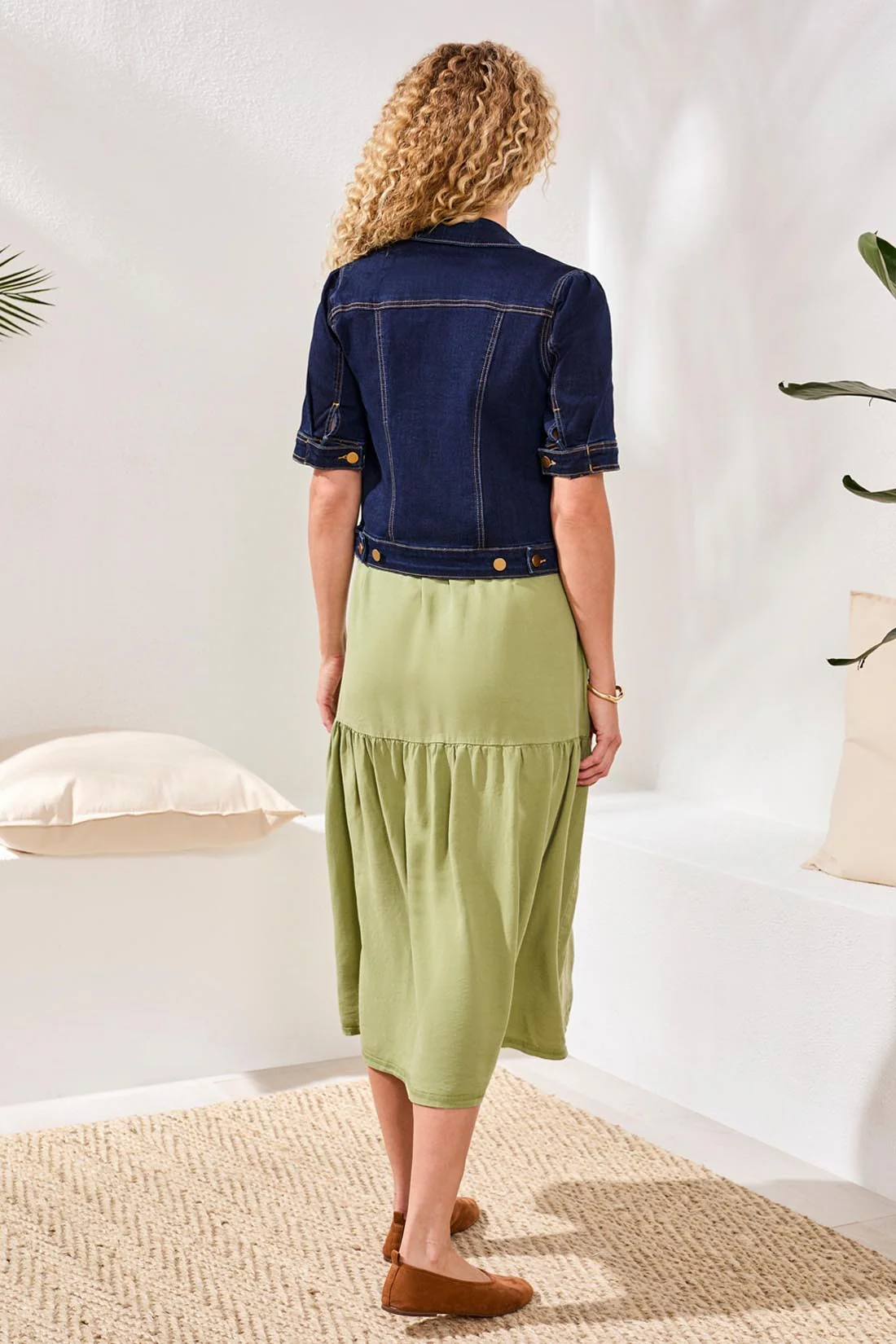 Comfort Stretch Elbow-Sleeve Denim Jacket-Rinse - Image 4
