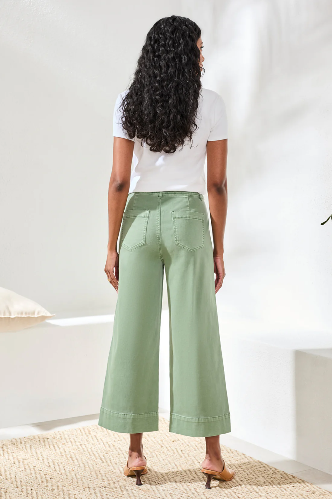 Comfort Stretch High Rise Palazzo Pants-Moss - Image 4