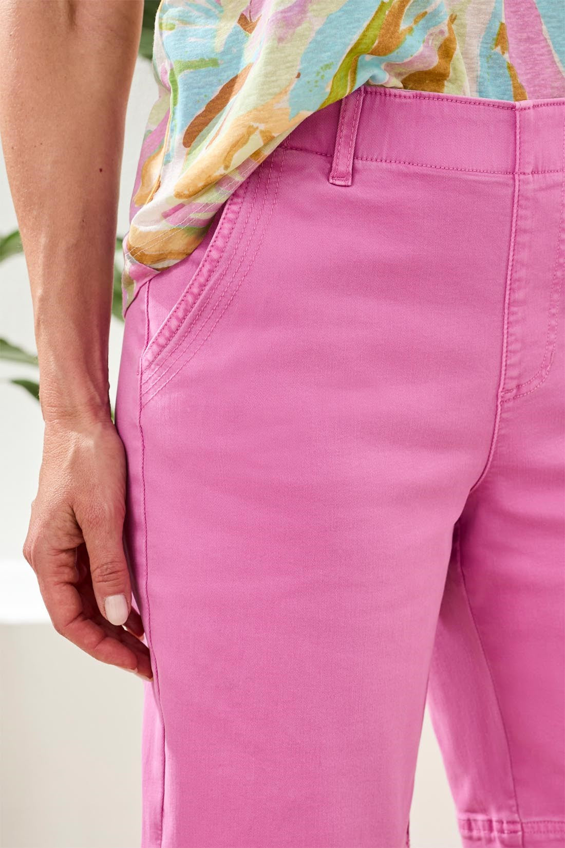 Comfort Stretch Pull-On Bermuda Shorts-Wisteria - Image 4