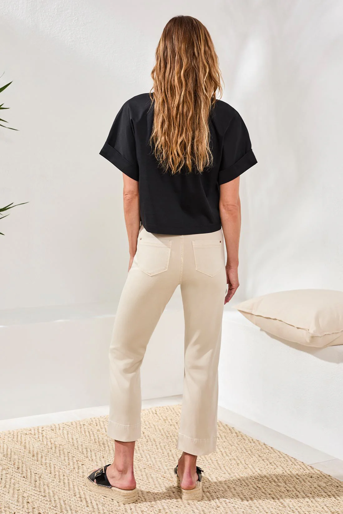 Comfort Stretch Pull-On Kick Flare Capris-Canvas - Image 4
