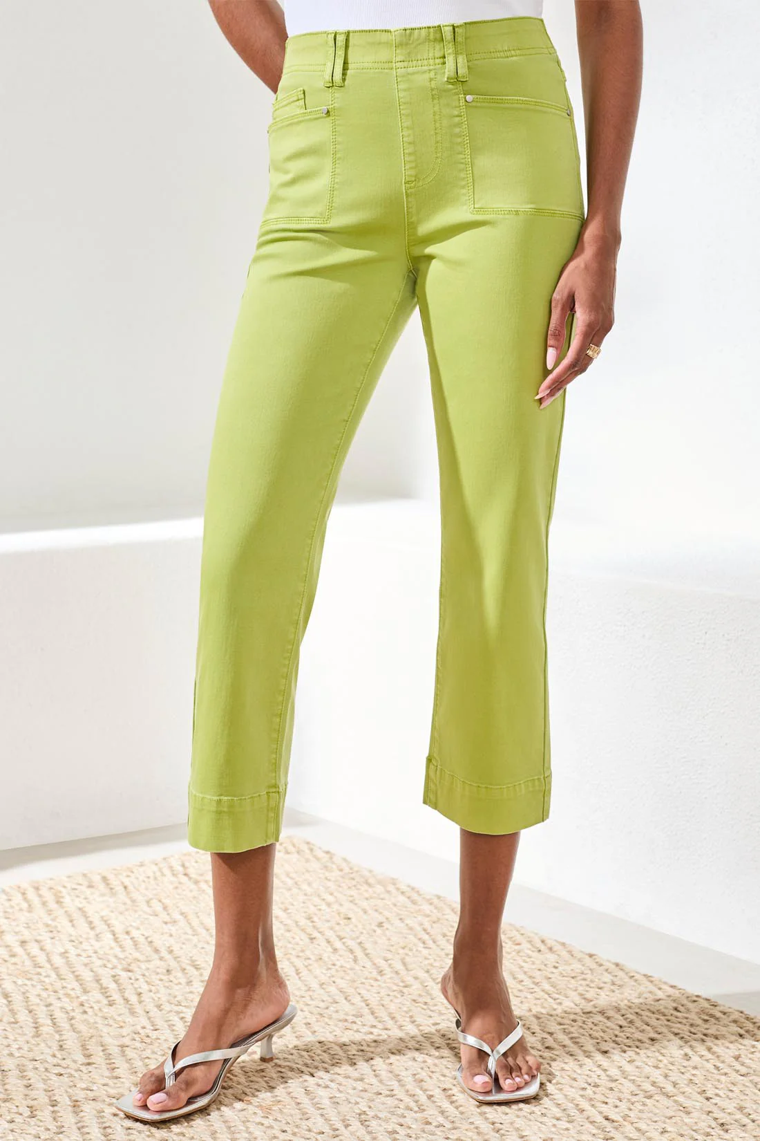 Comfort Stretch Pull-On Kick Flare Capris-Mintleaf - Image 3