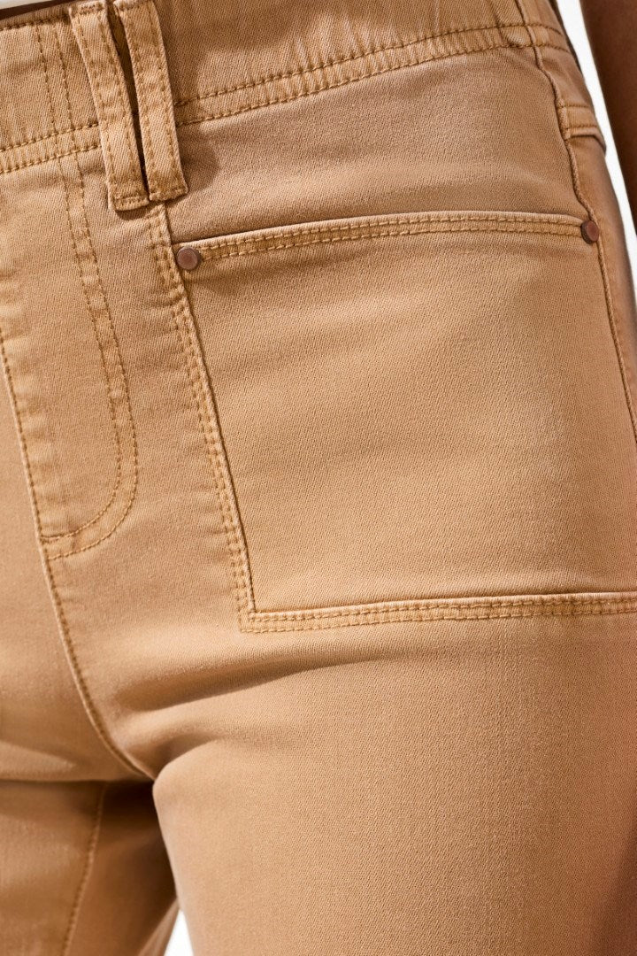 Comfort Stretch Pull-On Kick Flare Capris-Sesame - Image 4