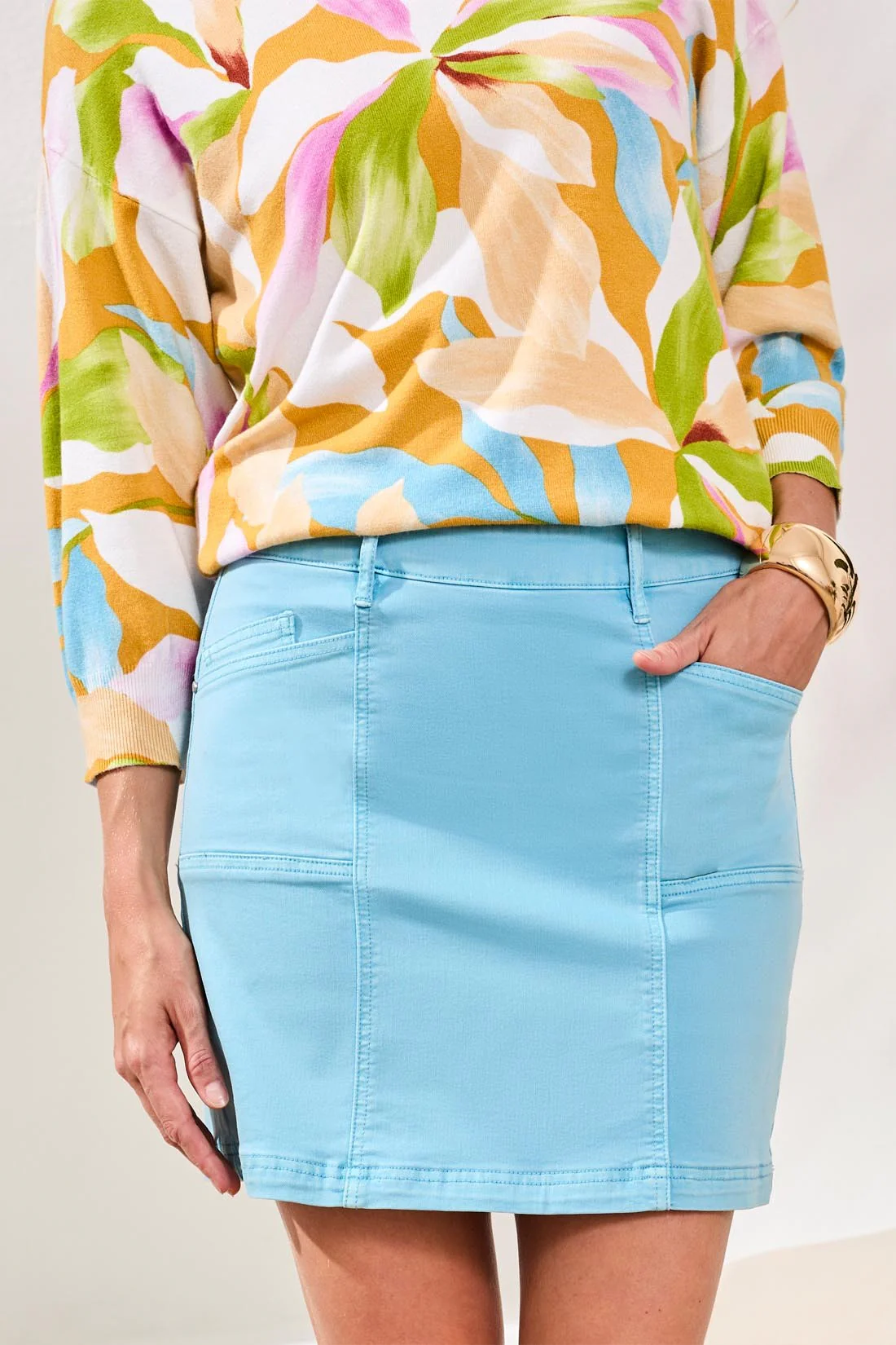 Comfort Stretch Pull-On Skort-Aqua sky - Image 3