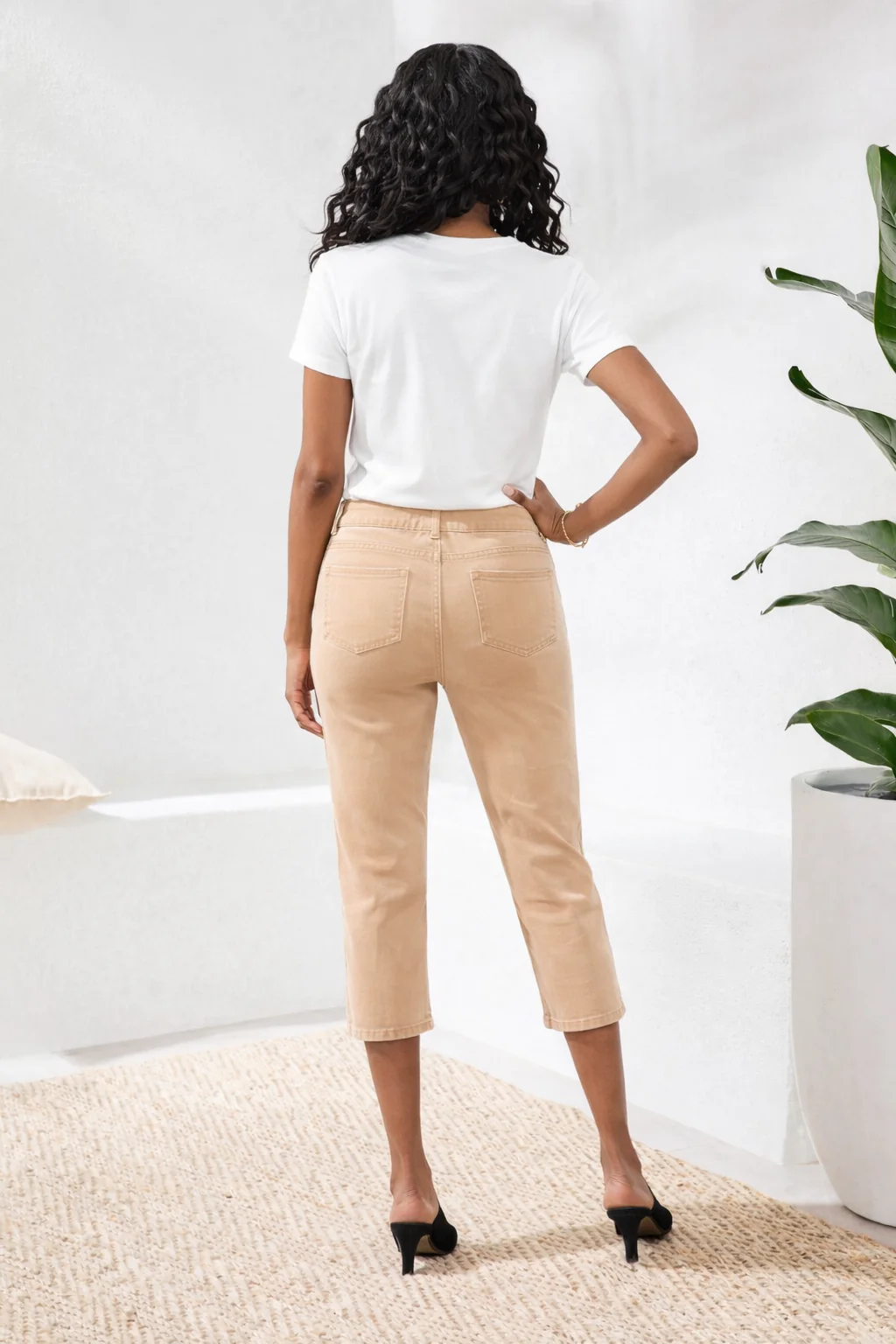 Comfort Stretch Pull-On Slim Leg Capris-Canvas - Image 2