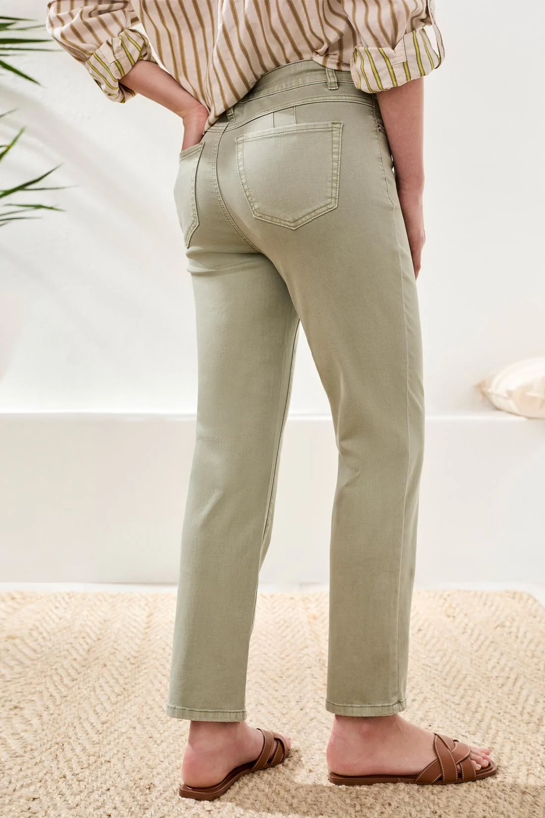 Comfort Stretch Sophia Curvy Hugging Straight Denim-Cactusclay - Image 3