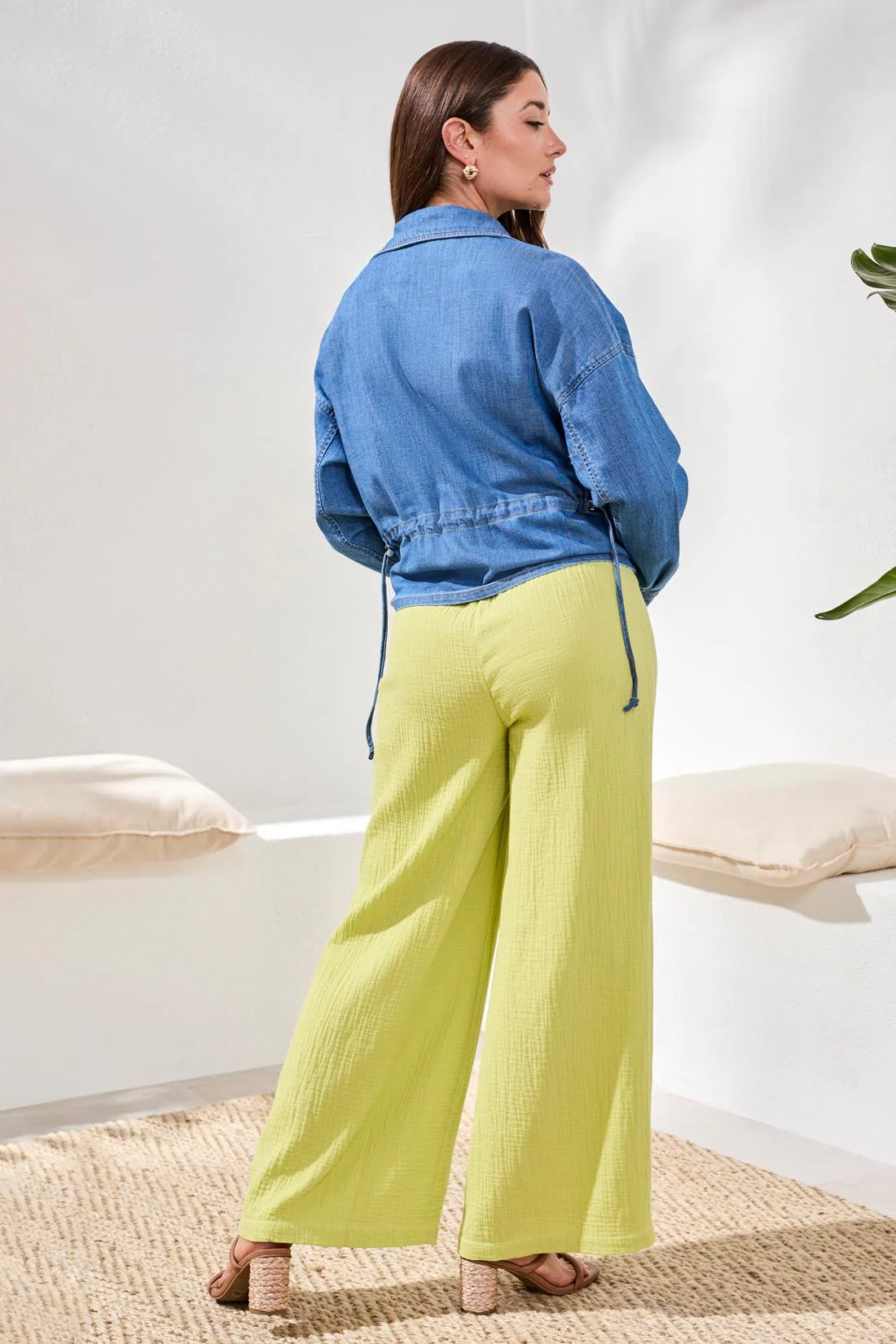 Denim Jacket With Back Adjustment-Fjordblue - Image 4