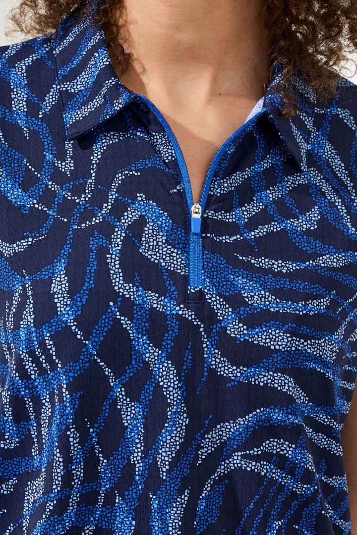 UPF 50+ High Performance Dolman Quarter-Zip Polo Top -Aquatic - Image 4