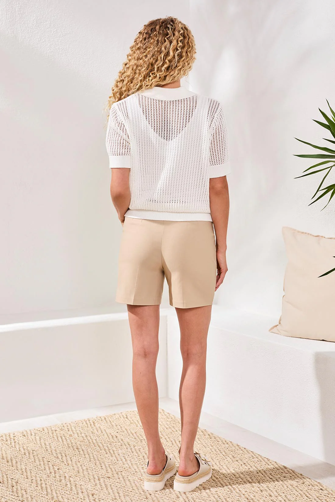 Flatten It® Button-Front Pull-On Shorts-Beach - Image 4