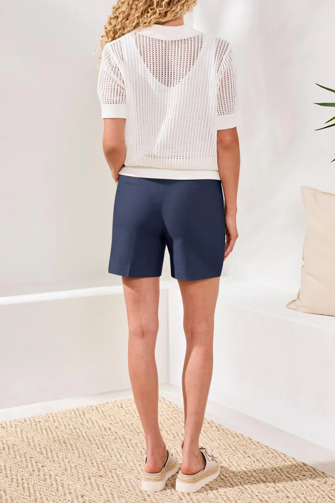 Flatten It® Button-Front Pull-On Shorts-Jet blue - Image 2