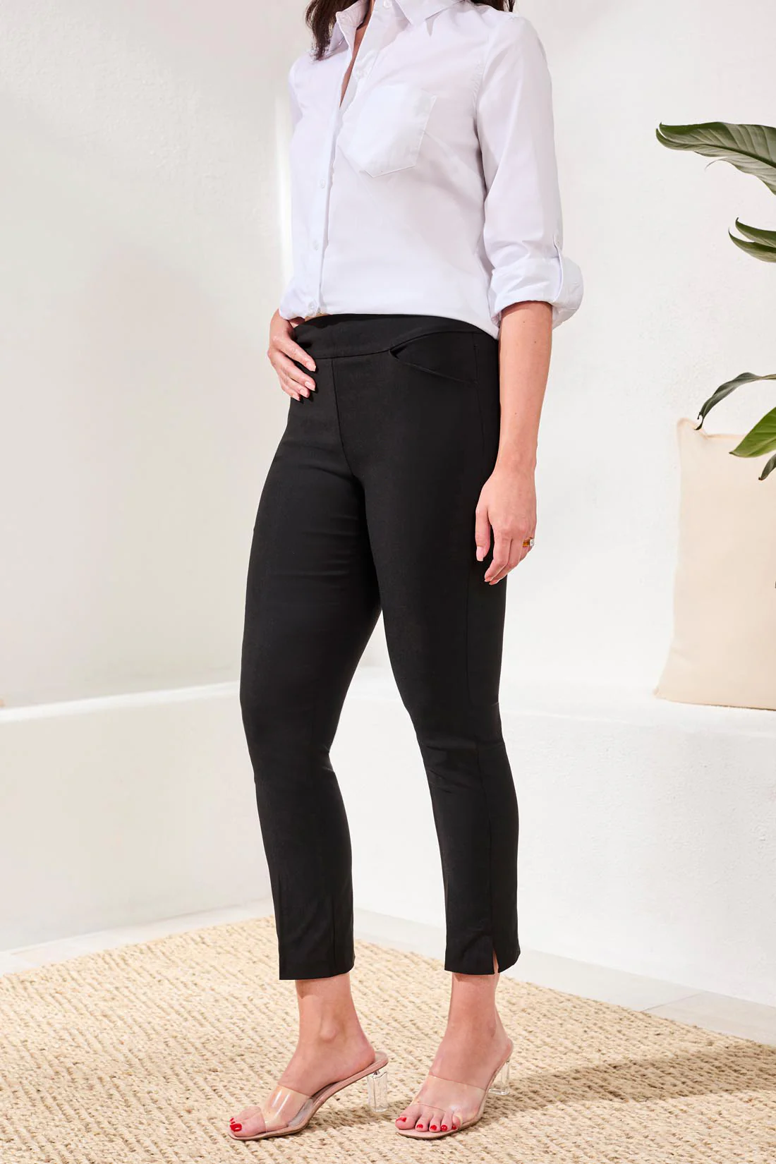 Year Round Basics Flatten It® Pull-On Ankle Pants-Black - Image 3
