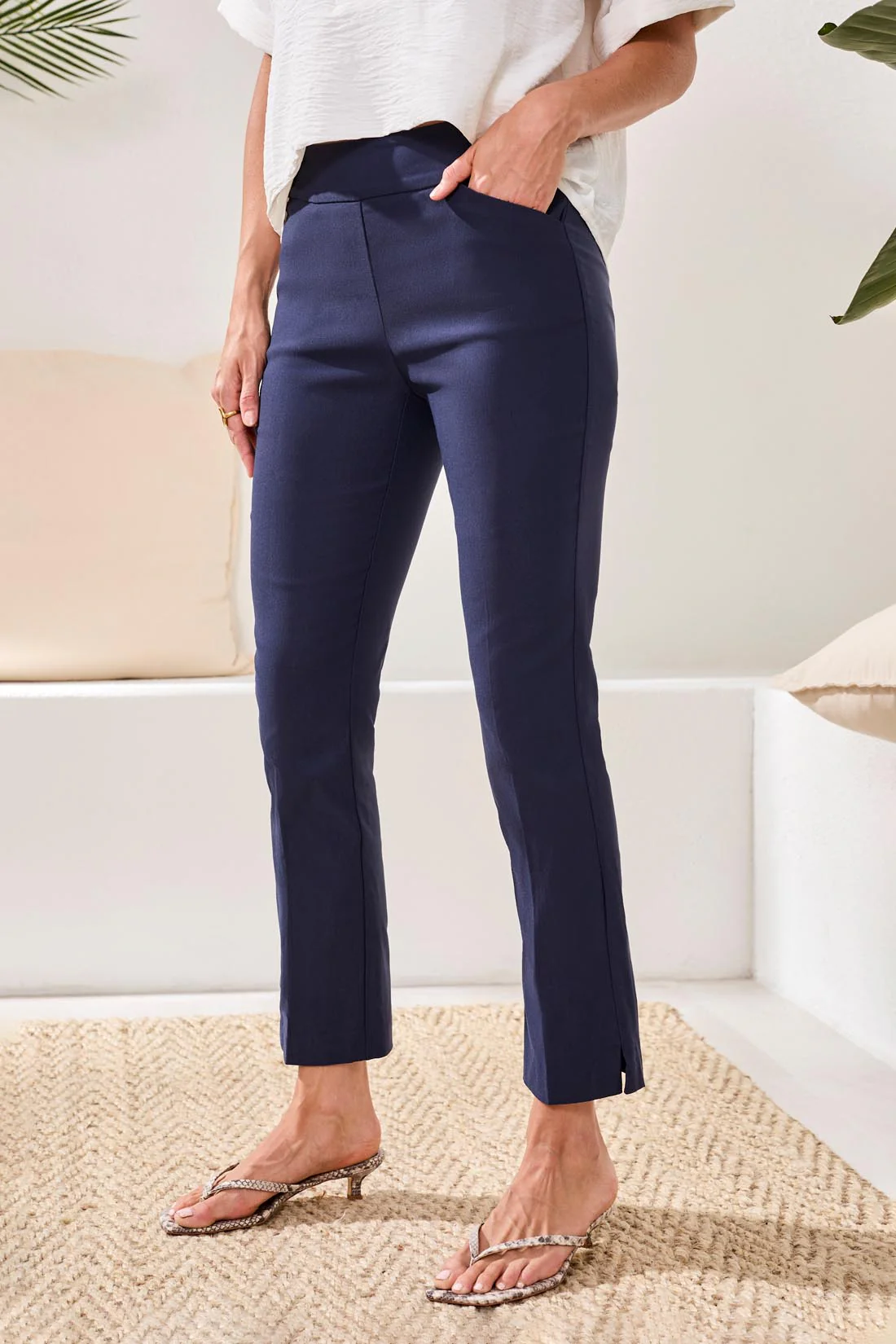 Year Round Basics Flatten It® Pull-On Ankle Pants-Jet blue - Image 3