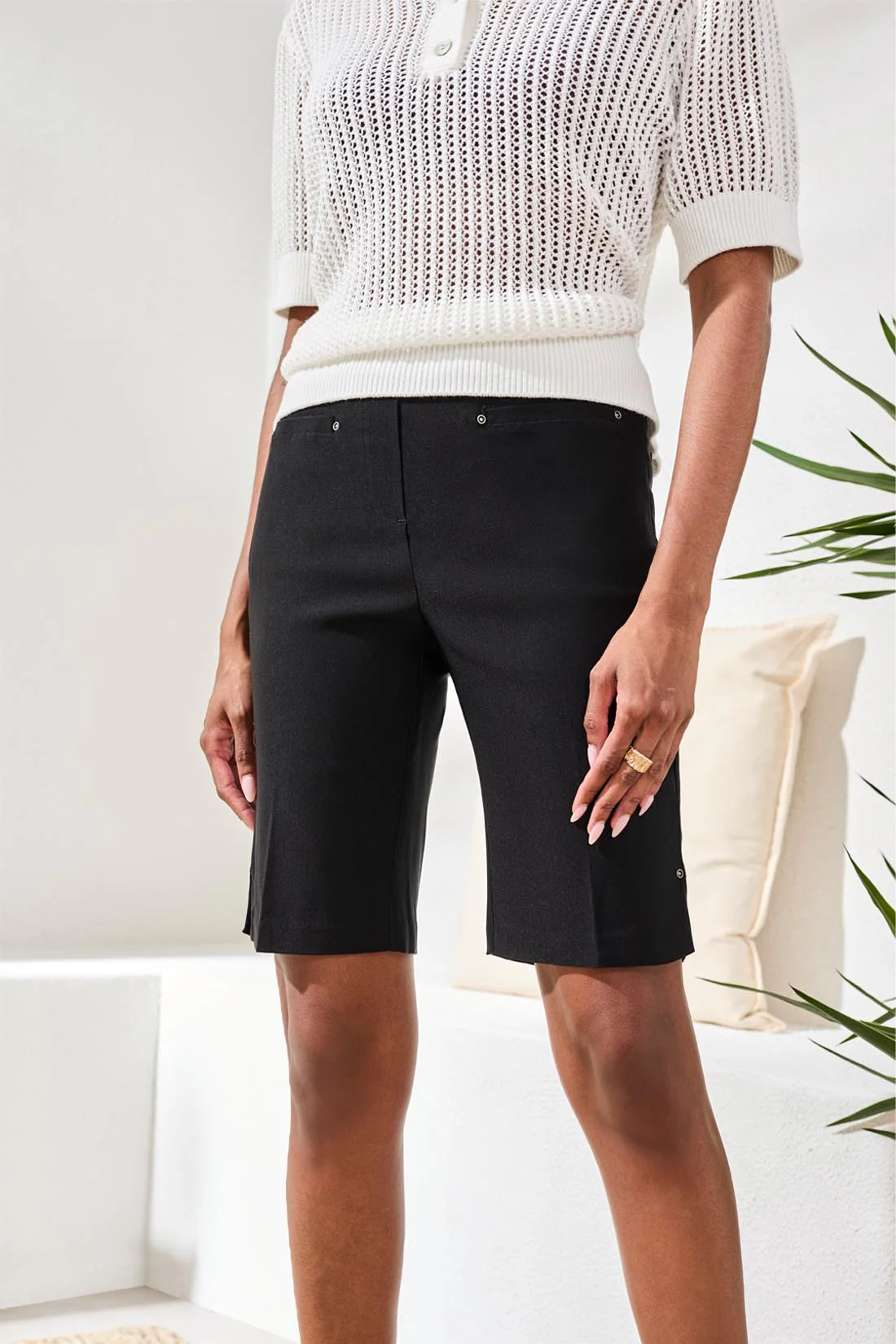 Flatten It® Pull-On Bermuda Shorts-Black - Image 2