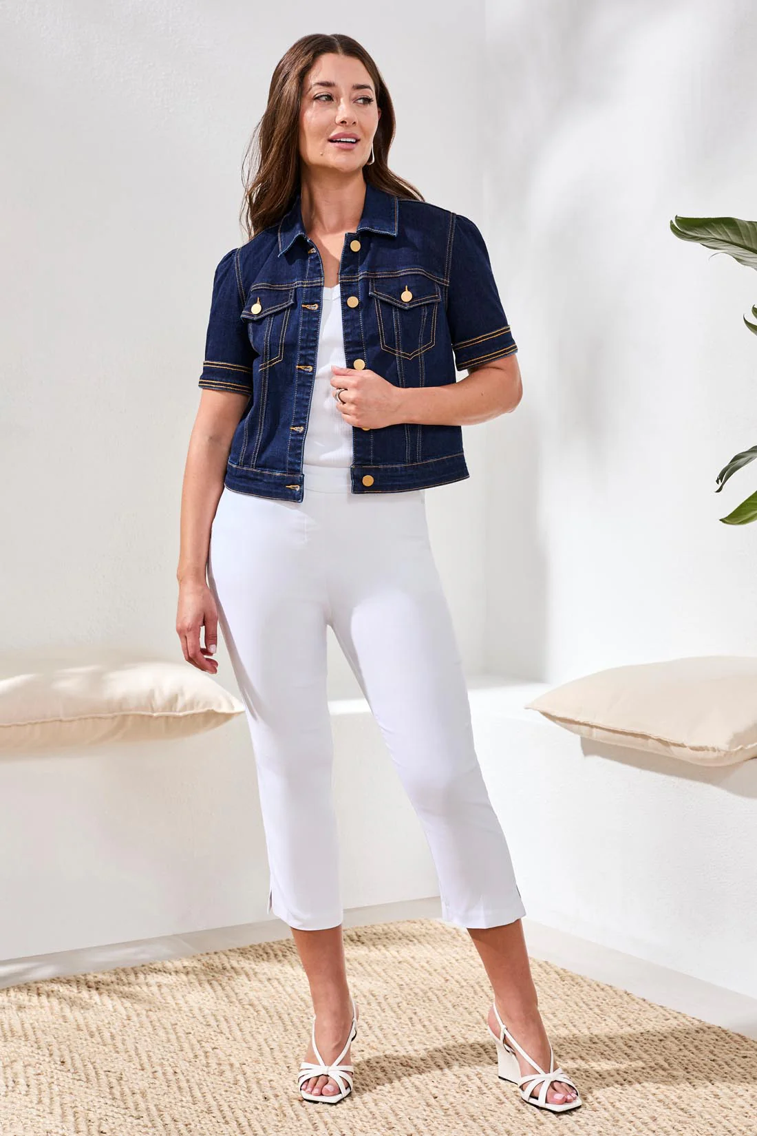 Year Round Basics Flatten It® Pull-On Capris-White