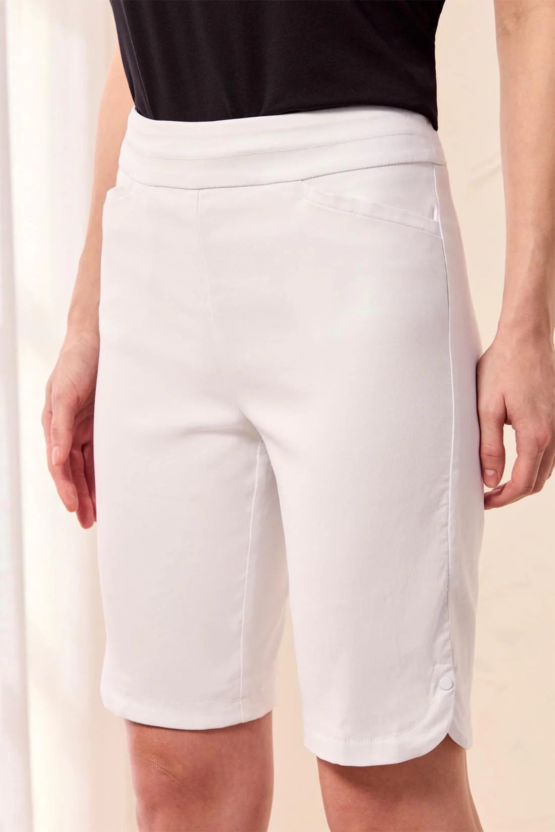Year Round Basics Flatten It® Tummy Control Pull-On Shorts-White - Image 2