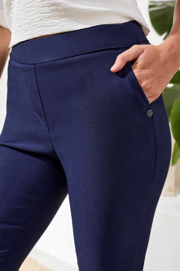 Flatten It® Slim Leg Capris Pants With Snap Vents-Jet blue - Image 4