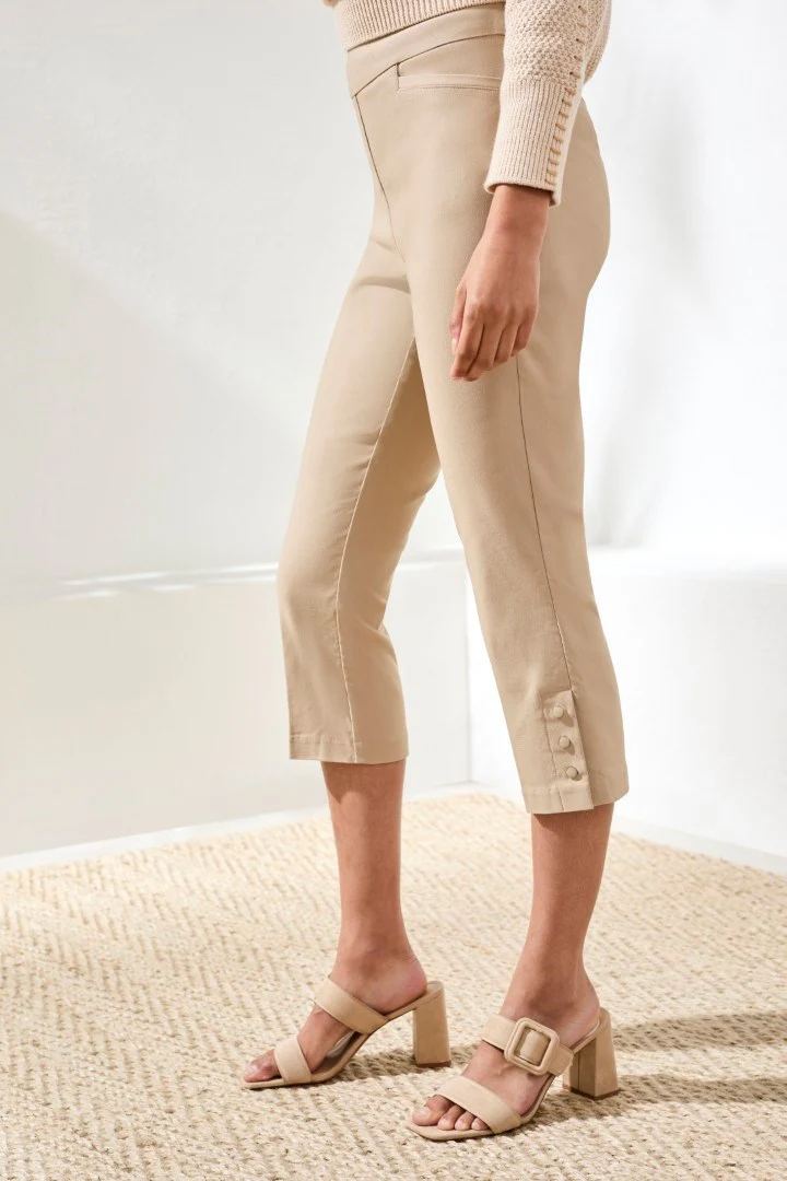 Flatten It® Slim Leg Capris With Snap Vent-Beach - Image 4