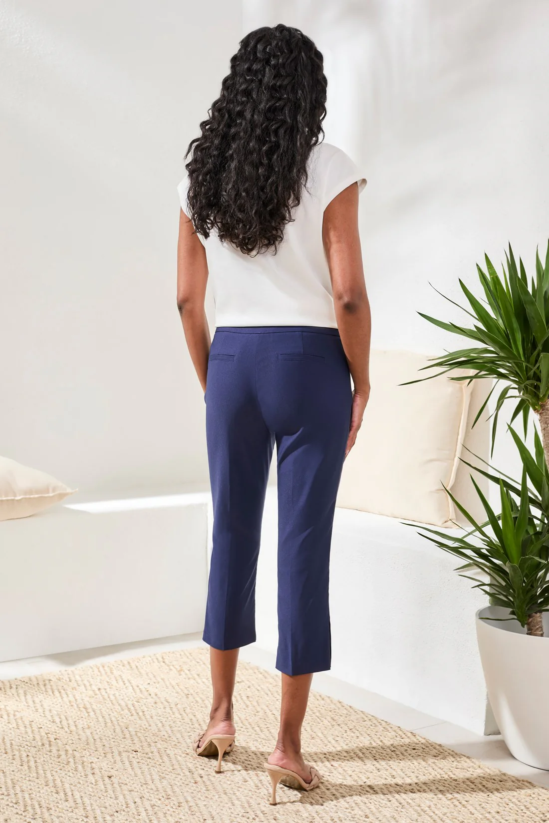 Flatten It® Slim Leg Capris With Snap Vent-Jet blue - Image 4