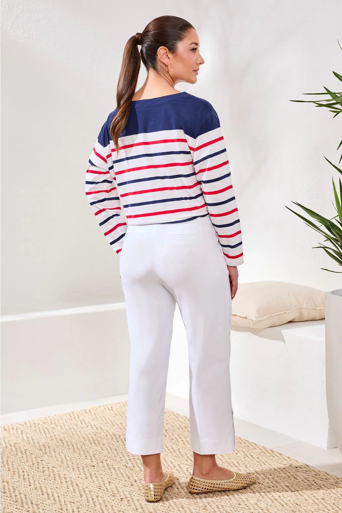 Flatten It® Tummy Control Wide Leg Pull-On Capris Pants-White - Image 4
