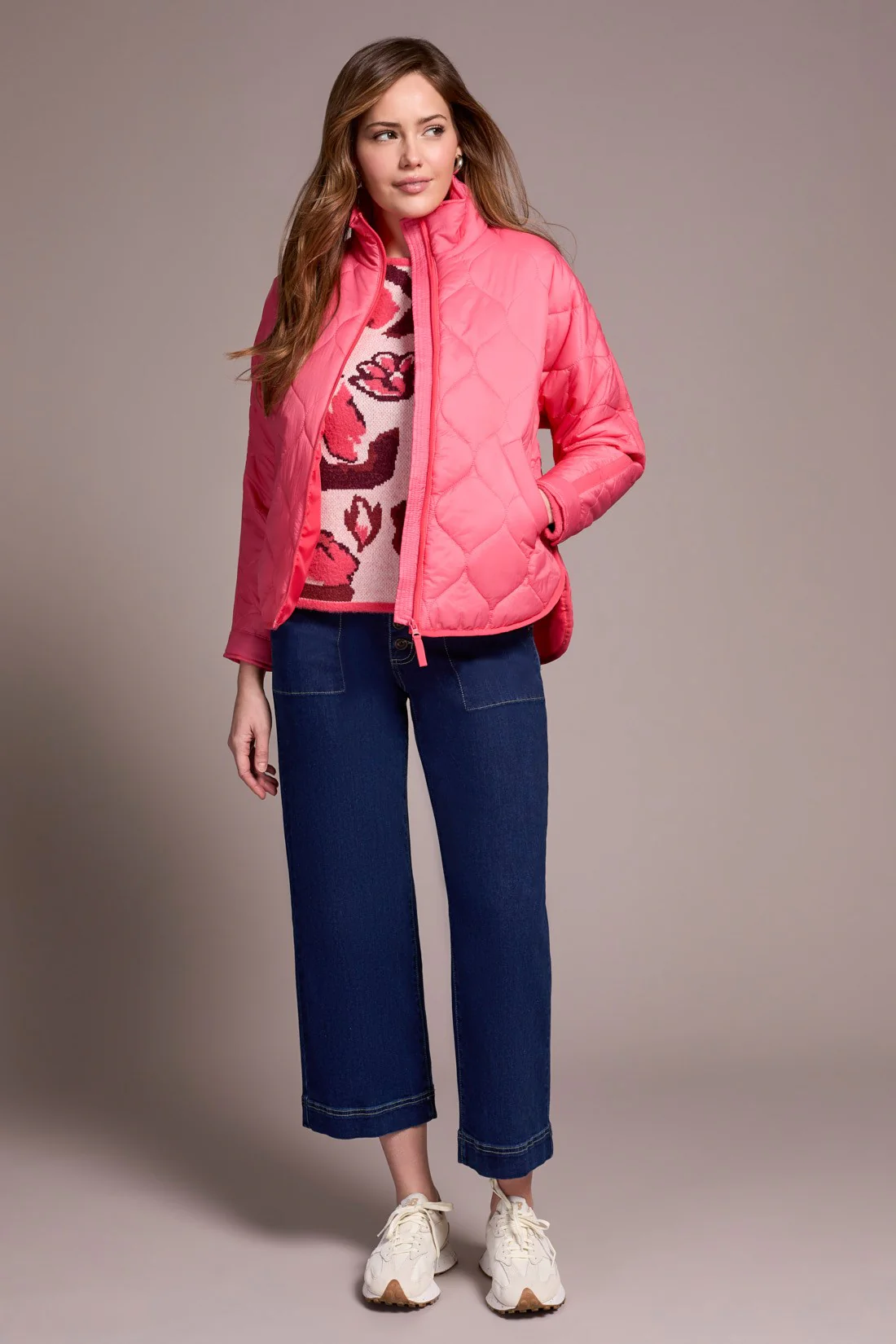 Lightweight Drop Shoulder Quilted Puffer-Coralblaze - Image 3