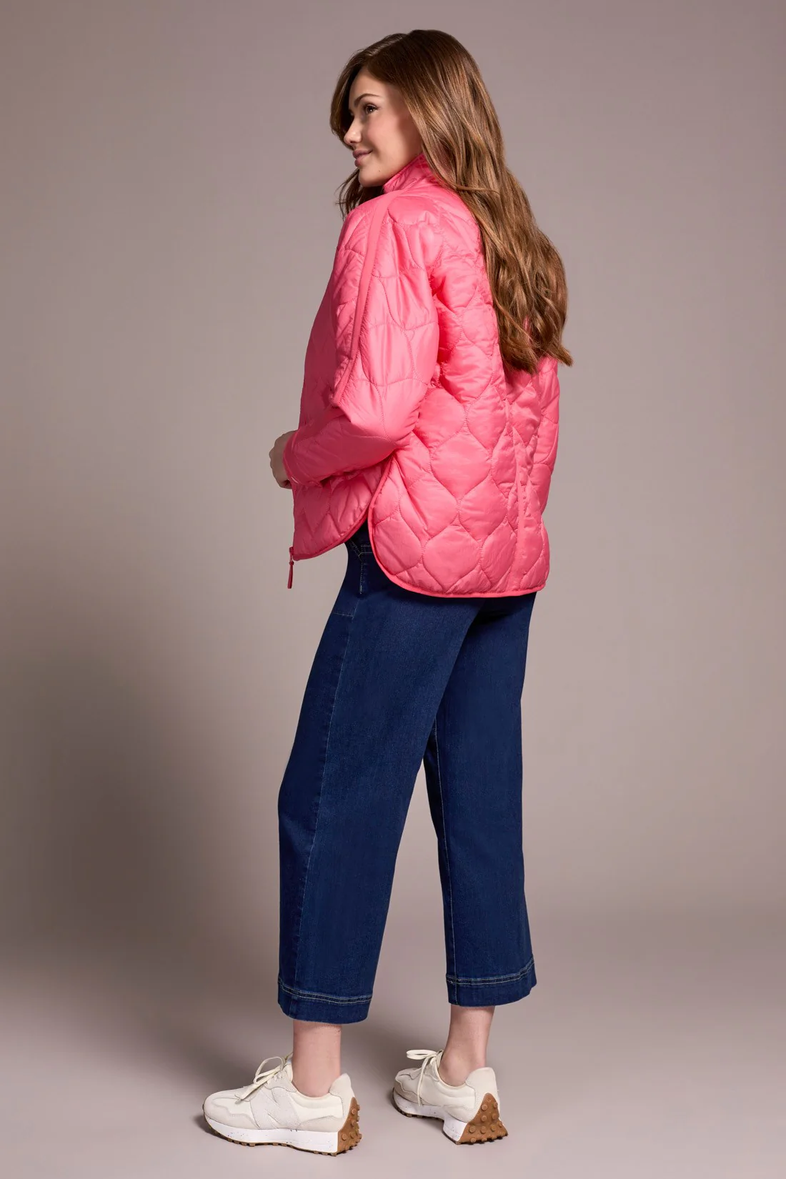 Lightweight Drop Shoulder Quilted Puffer-Coralblaze - Image 4