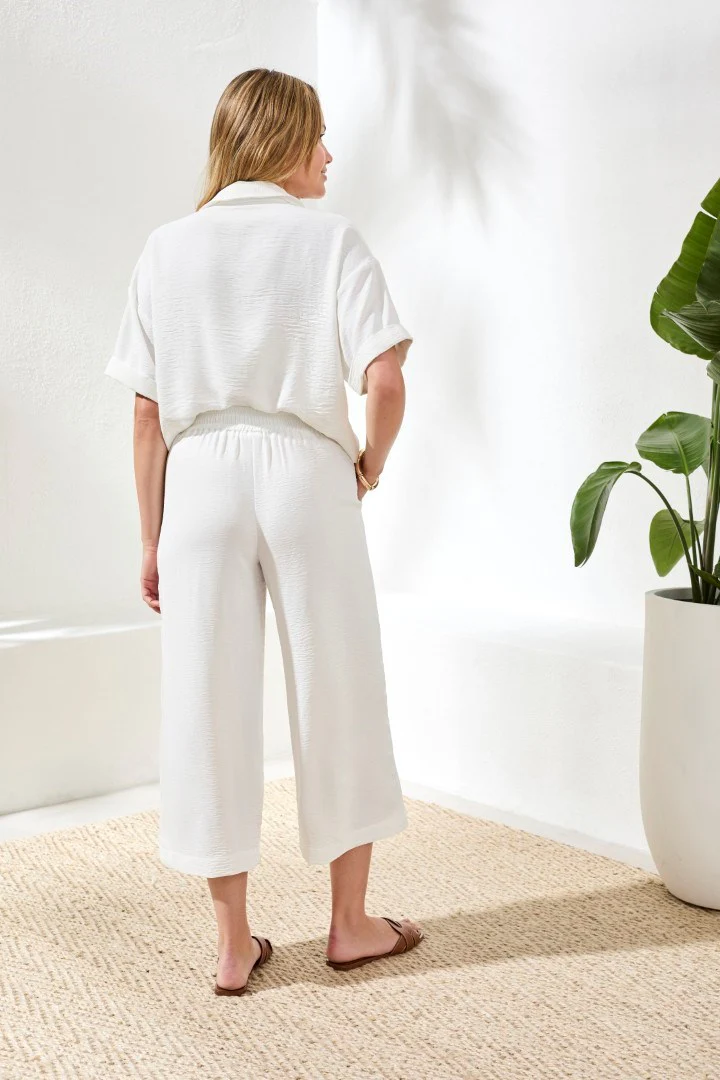 Airflow Pleated Pants With Elastic Waistband-Oceanpearl - Image 4