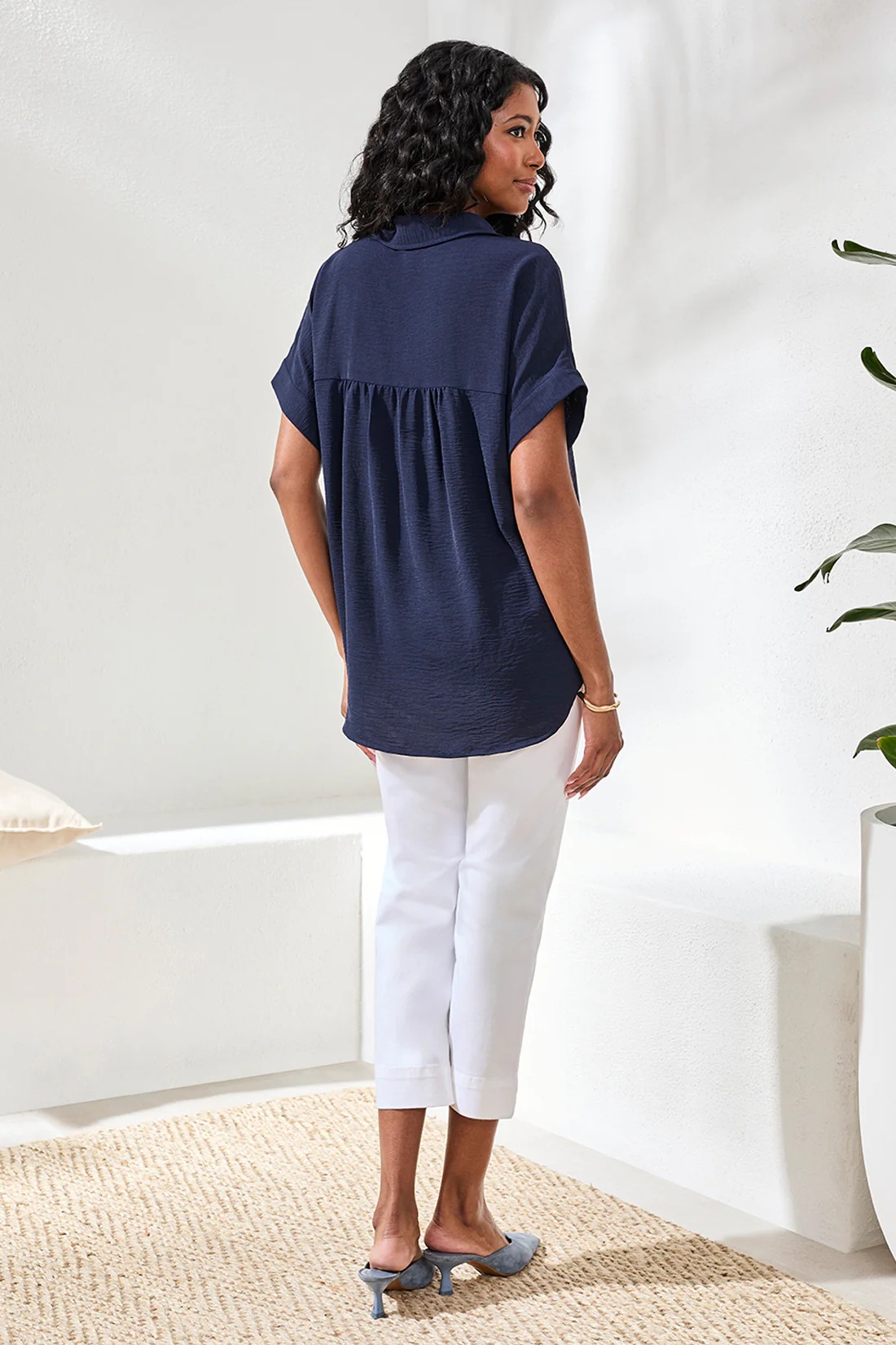 Airflow Relaxed Dolman Button-Down Shirt-Nautical - Image 4