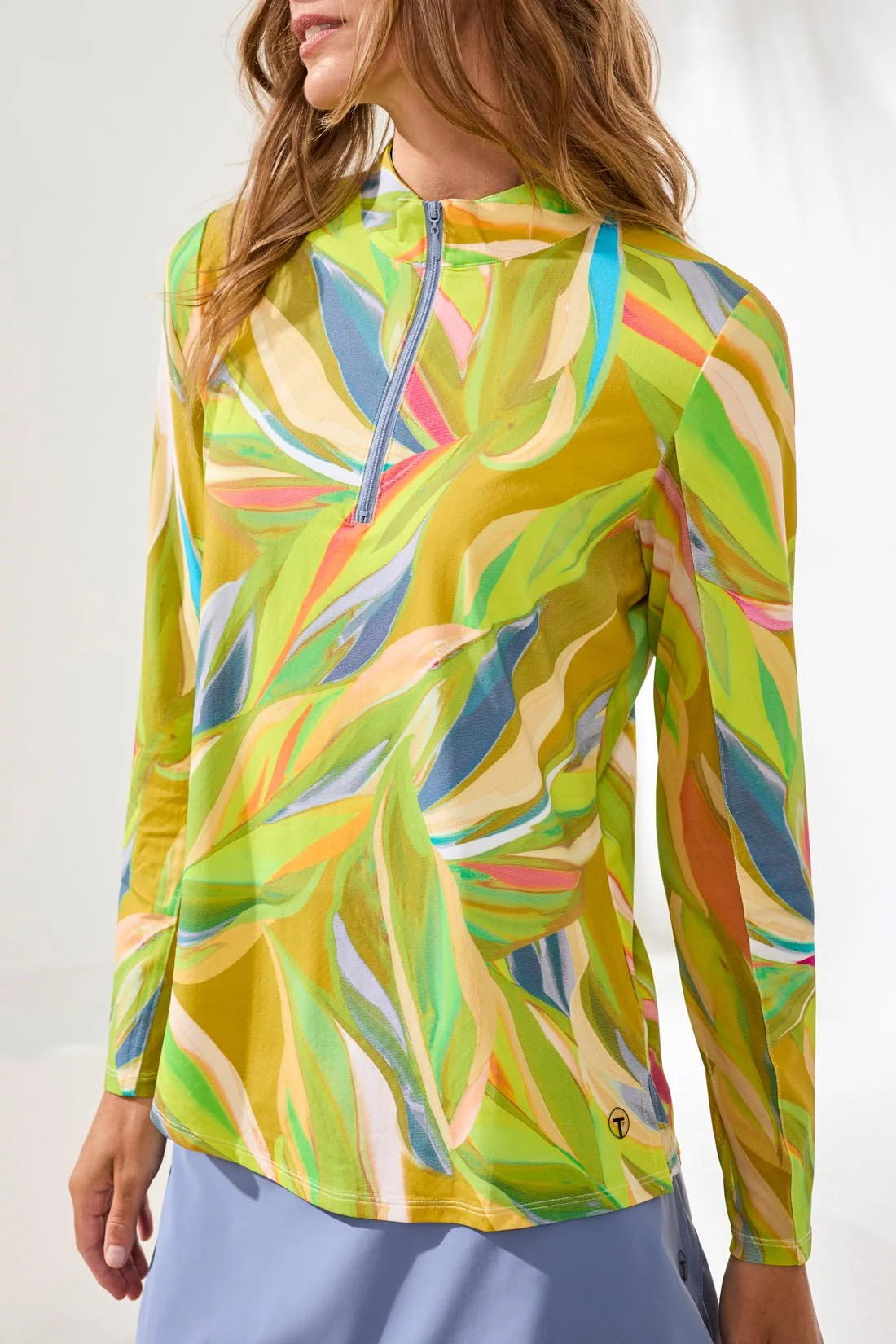 UPF 50+ High Performance Quarter-Zip Long Sleeve Pullover-Limetart