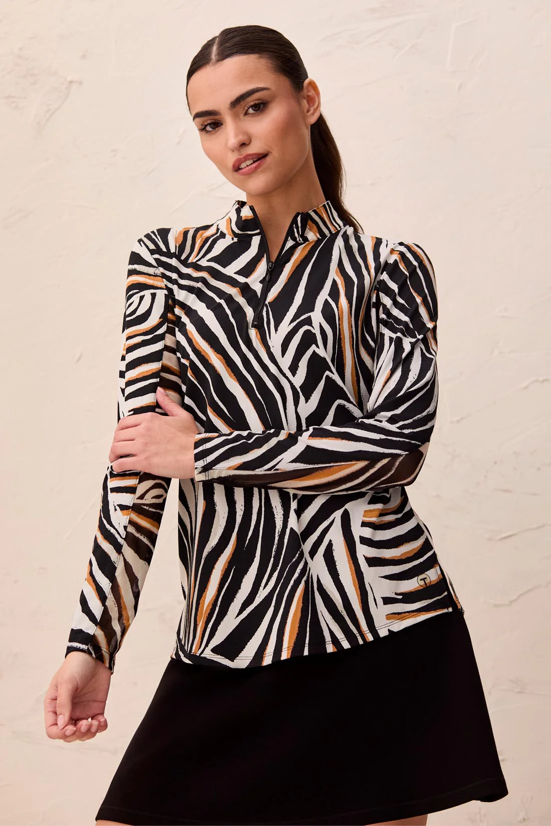 UPF 50+ High Performance Quarter-Zip Long Sleeve Pullover-Tuscantan - Image 2