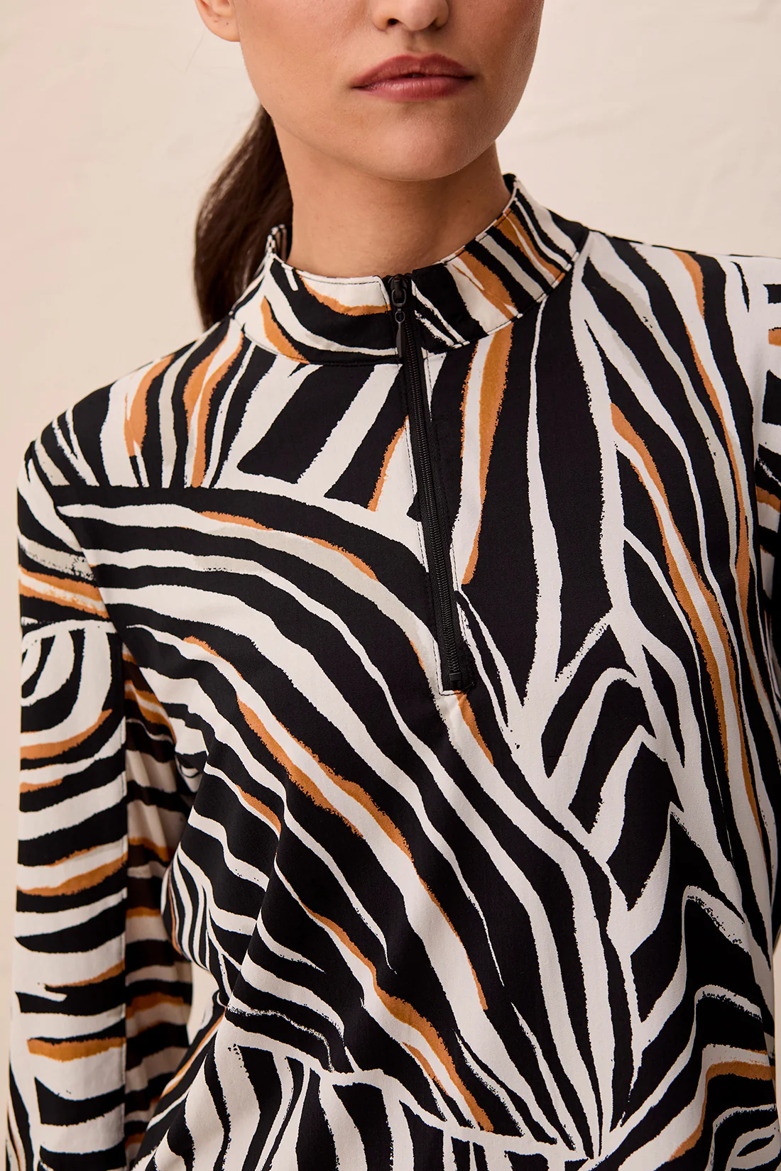 UPF 50+ High Performance Quarter-Zip Long Sleeve Pullover-Tuscantan - Image 3