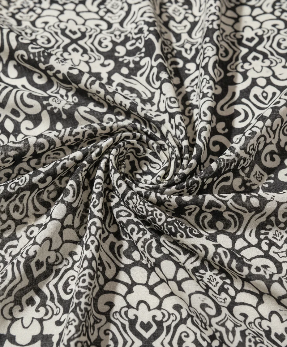 Printed Soft Challis V-Neck Empire Waist Maxi Dress-Quartz - Image 6