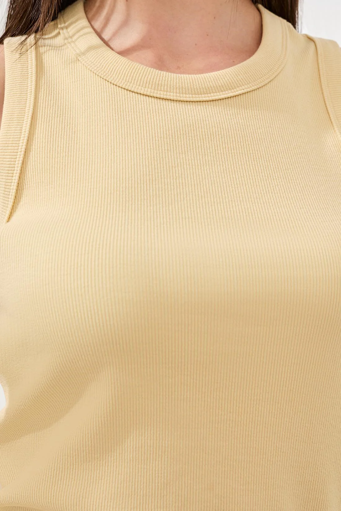 BLUE THREAD Racer Back Baby Rib Tank Top-Butter - Image 3