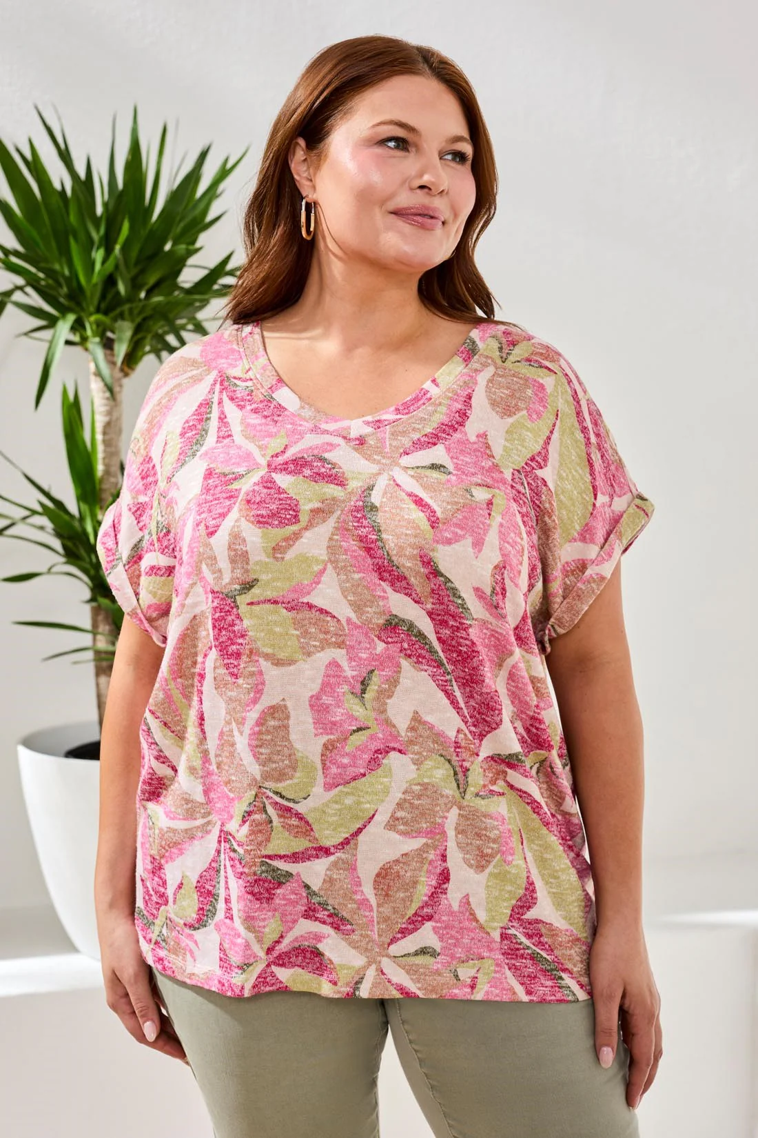 Size Inclusive Cap Sleeve Wear Two Ways Top-Dragon fruit - Image 3