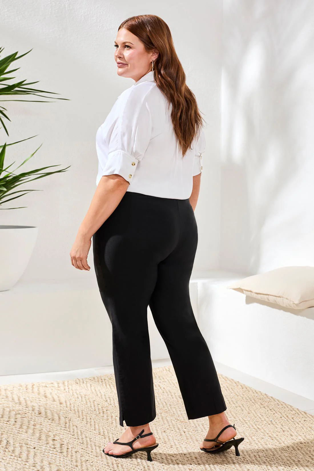 Size Inclusive Year Round Basics Flatten It® Tummy Control Ankle Pants-Black - Image 4