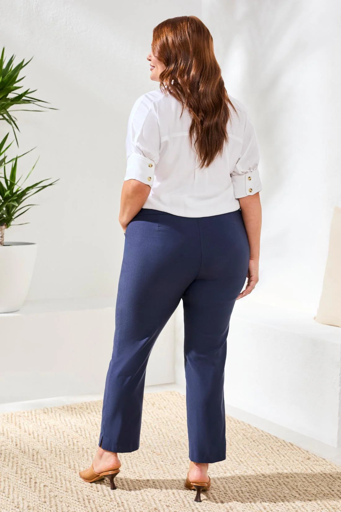 Size Inclusive Year Round Basics Flatten It® Tummy Control Ankle Pants-Jet blue - Image 4