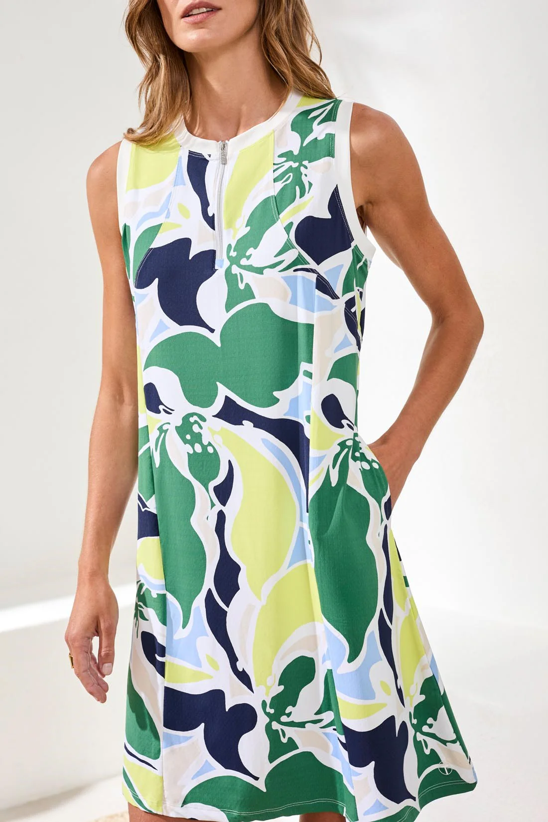 UPF 50+ High Performance Sleeveless Sport Dress-Florallime - Image 2