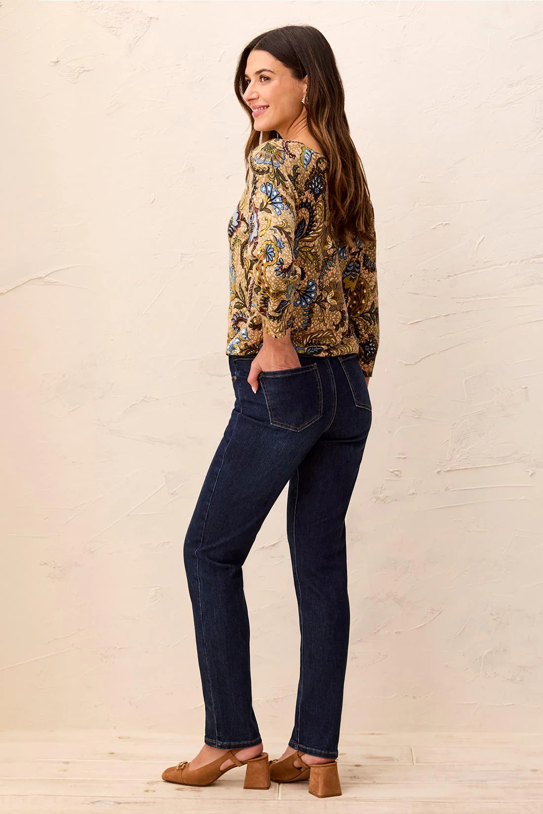 Sophia Curvy Year Round Basics Straight Leg Denim Jeans-Deepocean - Image 4