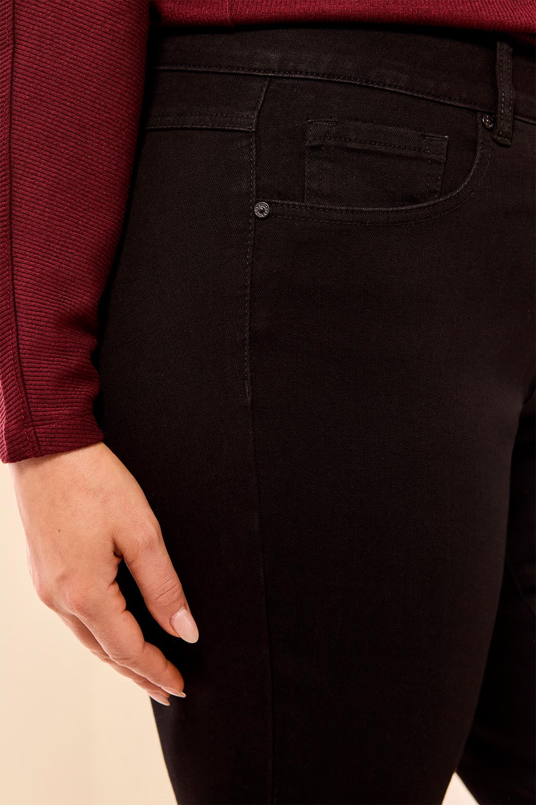 Size Inclusive Sophia Curvy Fit Ankle Jeans-Black - Image 3