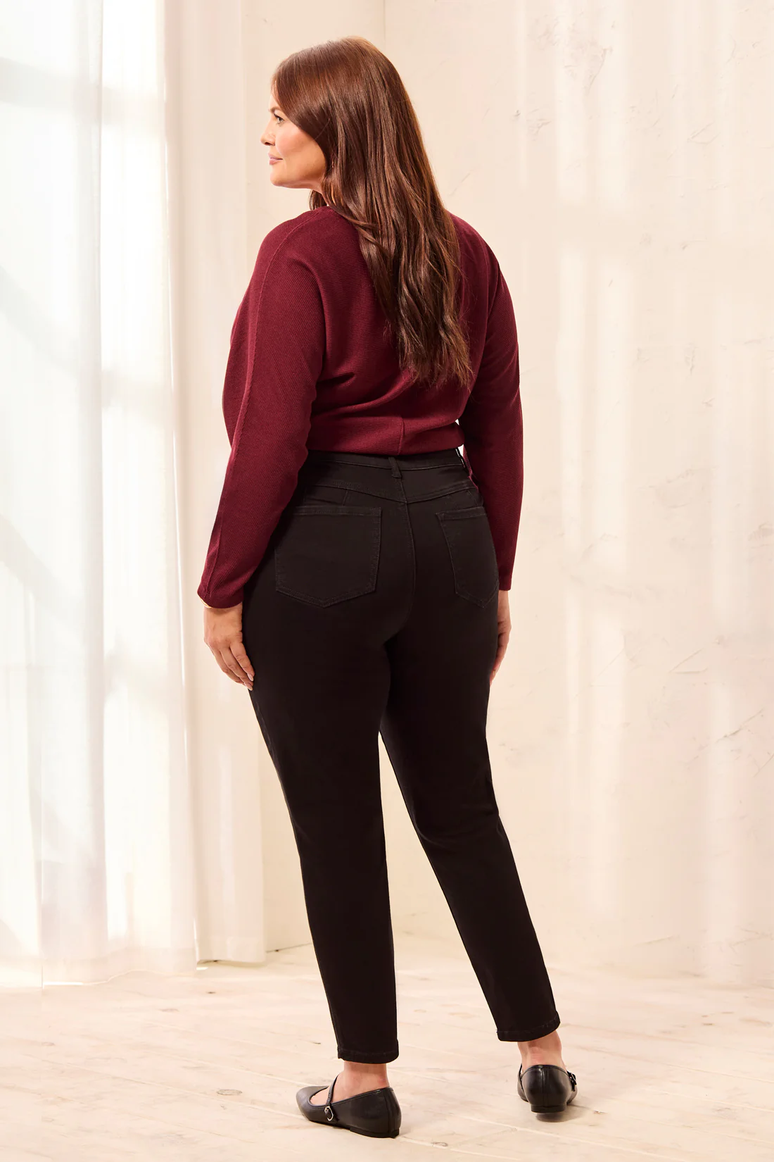 Size Inclusive Sophia Curvy Fit Ankle Jeans-Black - Image 4