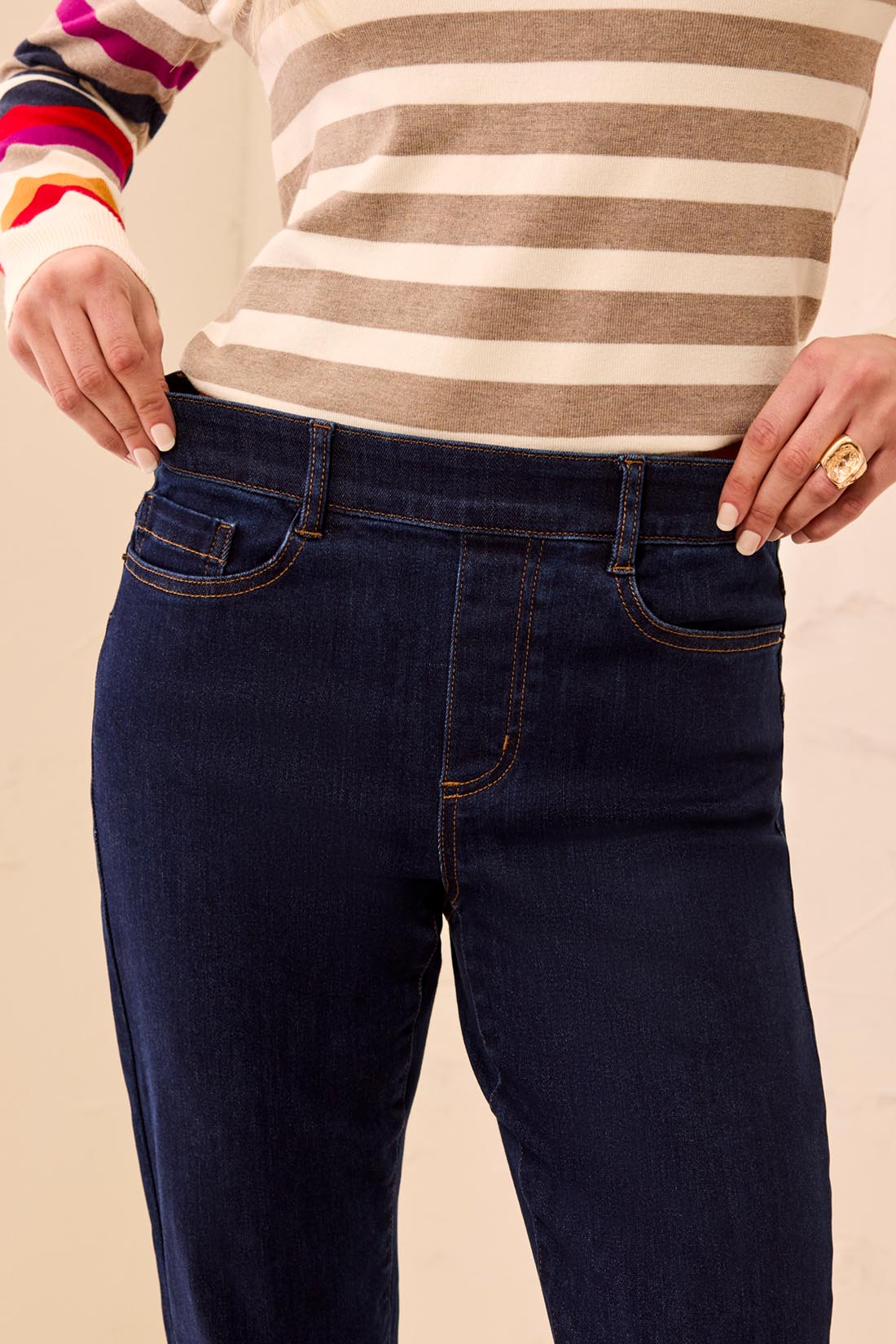 Sophia Curvy Boundless Stretch Denim Pull-On Straight Leg Jeans-Darknight - Image 3
