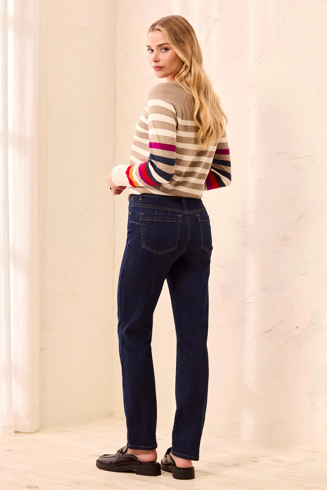 Sophia Curvy Boundless Stretch Denim Pull-On Straight Leg Jeans-Darknight - Image 4