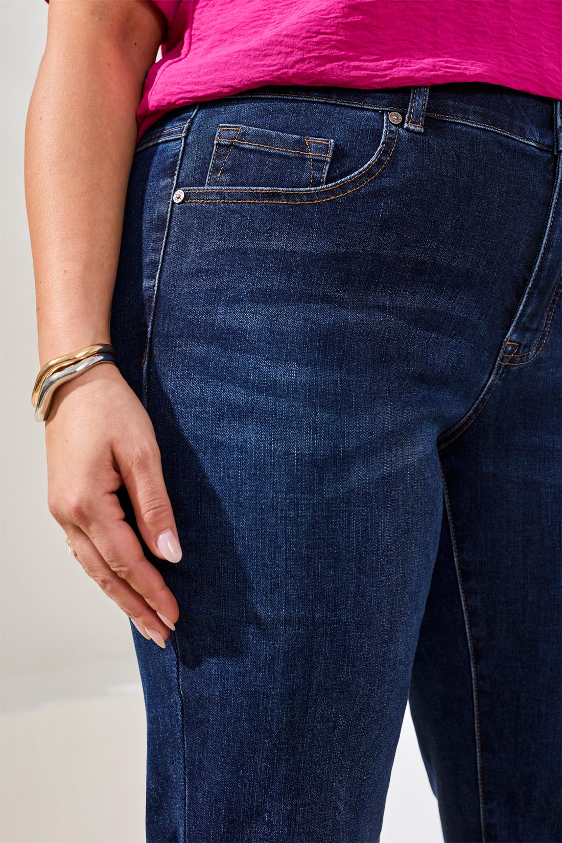 Size Inclusive Sophia Curvy Straight Leg Jeans-Deepocean - Image 3