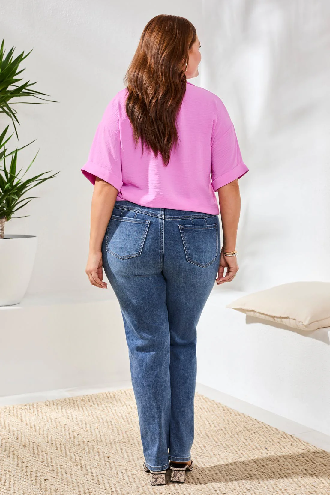 Size Inclusive Year Round Basics Sophia Curvy Straight Leg Jeans-Dk.Vintage - Image 4