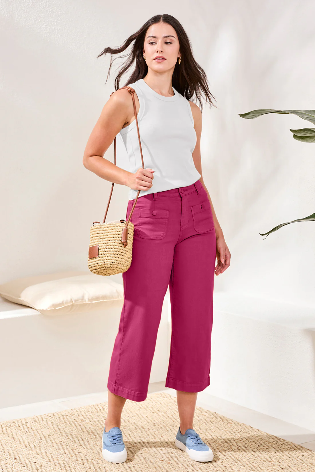 Sophia High-Waisted Kick-Flare Jeans With Front Pockets-Gardenia